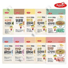 베베스트 아이 맛있는 국 10종 버섯미역된장국+닭곰탕+한우배추된장국+한우나주곰탕+한우미역국+황태감자국+한우소고기감자국+한우순한육개장+순한청국장+순두부백김치, 1개