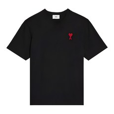 [아미] 하트 로고 반팔 티셔츠 UTS004 726 009 BLACK/RED [AIC117