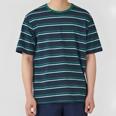 빈폴 아울렛 남자 스트라이프 반팔티 네이비 여름 단가라 티셔츠 H-542O03R