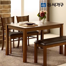 동서가구 K컨셉트 우드 원목 4인용 벤치 의자 식탁 세트 DF628990, 앤틱