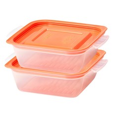 씨밀렉스 점보쿡밥 전자레인지 전용용기 700ml, 오렌지, 2개 오렌지, 2개