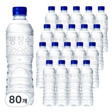 강원평창수 무라벨 생수, 500ml, 80개