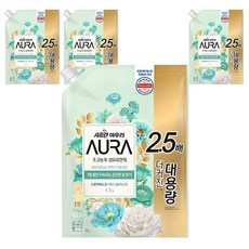 샤프란 AURA 초고농축 섬유유연제 스모키머스크 리필, 2L, 4개