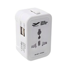 Home Planet 海外旅行用多孔轉接插頭USB 2孔+收納包組, 1組