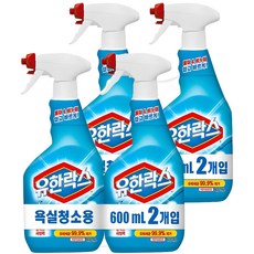 유한락스 멀티액션 욕실청소용 세정제, 600ml, 4개