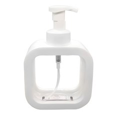 Core Trade透明方形大容量按壓瓶 泡沫型 500ml, 1個, 白色
