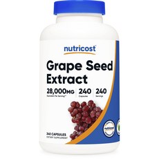 nutricost 葡萄籽萃取膠囊 28000mg, 240顆, 1罐