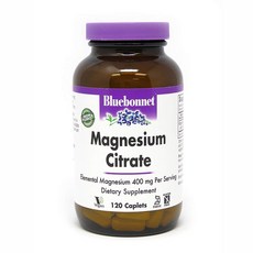 Bluebonnet 檸檬酸鎂 400mg素食膠囊 無麩質 無糖, 120顆, 1罐