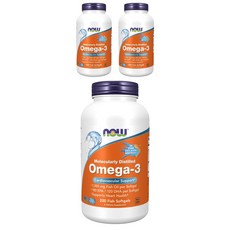 NOW Foods Omega-3魚油軟膠囊, 200顆, 3罐