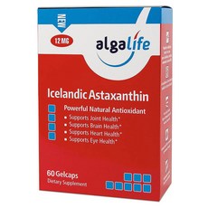 ALGALIFE USA 冰島蝦紅素12mg萃取軟膠囊, 60顆, 1盒