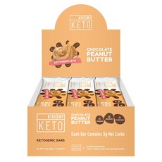 KISS MY KETO 生酮花生巧克力棒, 巧克力花生醬, 12包, 50克