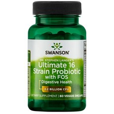 Swanson 斯旺森 16種益生菌+FOS 32億CFU素食膠囊, 60顆, 1罐