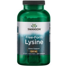 Swanson 斯旺森 游離型左旋離胺酸膠囊 500mg, 300顆, 1罐