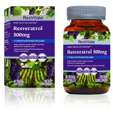 Resvitale 白藜蘆醇 500 毫克素食膠囊, 1個, 60入