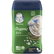 Gerber 嘉寶 孩童穀物麥片副食品, 白米口味, 227g, 1瓶