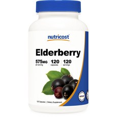 Nutricost 接骨木漿果 575 毫克膠囊, 1個, 120入, 120顆