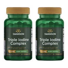 Swanson 斯旺森 3重碘複合素食膠囊 12.5mg, 60顆, 2罐