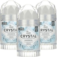 美國 CRYSTAL 礦物鹽身體固體除臭棒 無香, 120g, 3支