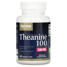Jarrow FORMULAS 賈羅公式 茶胺酸素食膠囊 100mg, 60顆, 1罐