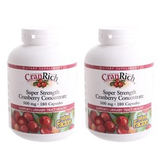 natural Factors 蔓越莓濃縮膠囊 500mg, 180顆, 2個