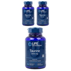 LIFE EXTENSION 牛磺酸素食膠囊 1000mg, 90顆, 3罐