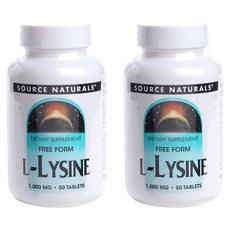 SOURCE NATURALS L-離胺酸補充錠 1000mg, 50顆, 2罐