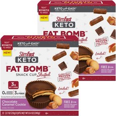 Slimfast Fat Bomb生酮杯子夾心餅 焦糖巧克力曲奇餅口味, 2盒, 240g