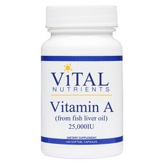 ViTAL NUTRIENTS 維生素A保健膠囊 25000IU, 1個, 100 件