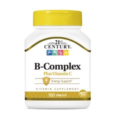 21St Century 維生素B群&維他命C補充錠, 100顆, 1罐