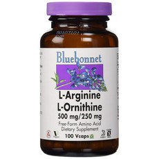 Bluebonnet 左旋精胺酸 500mg&左旋鳥胺酸 250mg植物膠囊, 100顆, 1罐