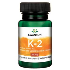 Swanson 斯旺森 維生素K-2軟膠囊 100mcg, 30顆, 1罐