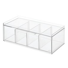 Idesign 茶包分隔收納盒31.7*15.9*11.4cm, 1個, 透明