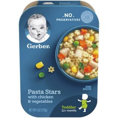Gerber 嘉寶 星形麵條兒童食品, 1個, 170g, 雞肉蔬菜口味