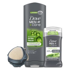 Dove 多芬 Men+Care Extra Fresh 節慶禮物組淋浴工具 + 除臭劑 + 沐浴露與洗面乳, 1個