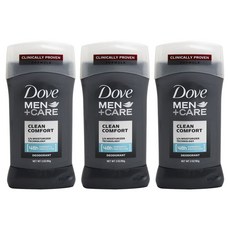 Dove 多芬 Men Care男士體香膏 潔淨舒適, 3個, 85克
