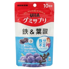 UHA 味覺糖 鐵質葉酸補充軟糖 綜合巴西莓口味, 1個, 20片