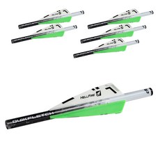 New Archery Products Quick Fletcher Hellfire X 弓射箭裝備 7.6cm, 6入, 白+綠