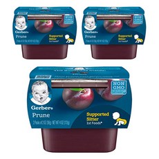 Gerber 嘉寶 孩童食物泥 2入組, 黑棗口味, 113g, 3組