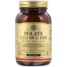 SOLGAR 葉酸DEF素食錠 1333mcg, 250顆, 1罐