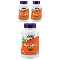 NOW Foods 螺旋藻錠 1000mg, 120顆, 3瓶
