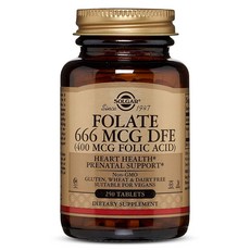 SOLGAR 葉酸DEF素食錠 666mcg, 250顆, 1罐