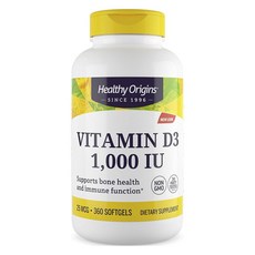 Healthy Origins 維生素D3軟膠囊 1000IU, 360顆, 1罐