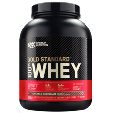 Optimum Nutrition 黃金標準乳清蛋白補充劑 雙倍濃巧克力, 2.27公斤, 1個