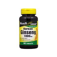 MASON natural 高麗人參 1000 毫克片劑無糖, 60 件, 1個
