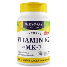 Healthy Origins 維生素K2 MK-7素食軟膠囊 100mcg, 60顆, 1罐