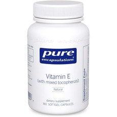 Pure Encapsulations 維他命E膠囊, 1個, 180粒