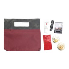 Elizabeth Arden 伊麗莎白雅頓 收納包 酒紅色+旅行用化妝保養 6入組, 1組