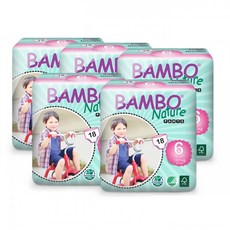 BAMBO NATURE 기저귀 6단계 엑스라지 팬티형 5팩(18Px5팩) 1Box