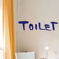원에이엠 미니 캘리그라피 포인트스티커 Toilet, 군청