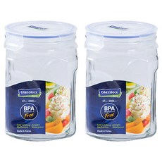 글라스락 사각 캐니스터 밀폐용기, 2000ml, 2개